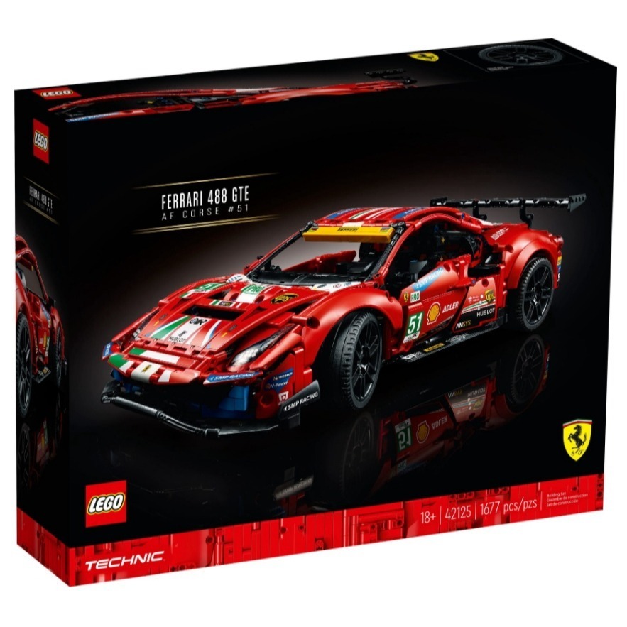 【磚星球】樂高 LEGO 42125 動力科技系列 法拉利488GTE＂AF Corse 51＂ Ferrari 488-細節圖2