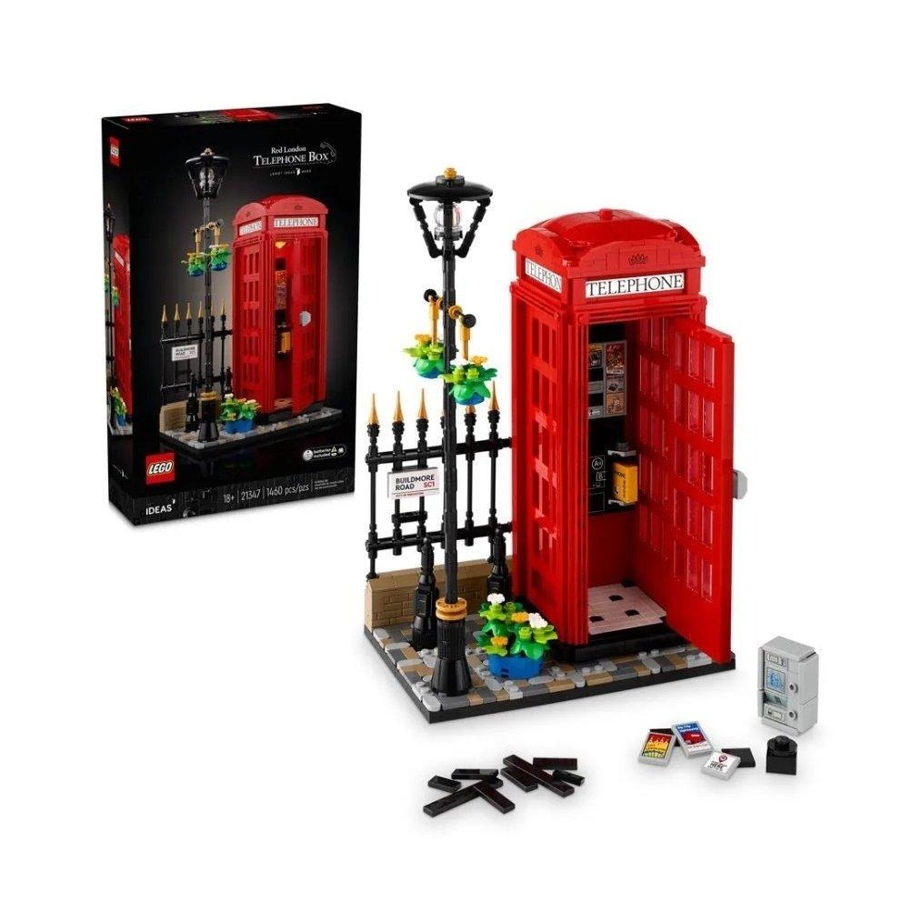 【磚星球】樂高 LEGO 21347 IDEAS 倫敦紅色電話亭 Red London Telephone Box-細節圖2