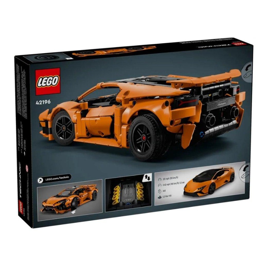 【磚星球】樂高 LEGO 42196 動力科技 藍寶堅尼Huracán Tecnica 橘色 Lamborghini-細節圖4