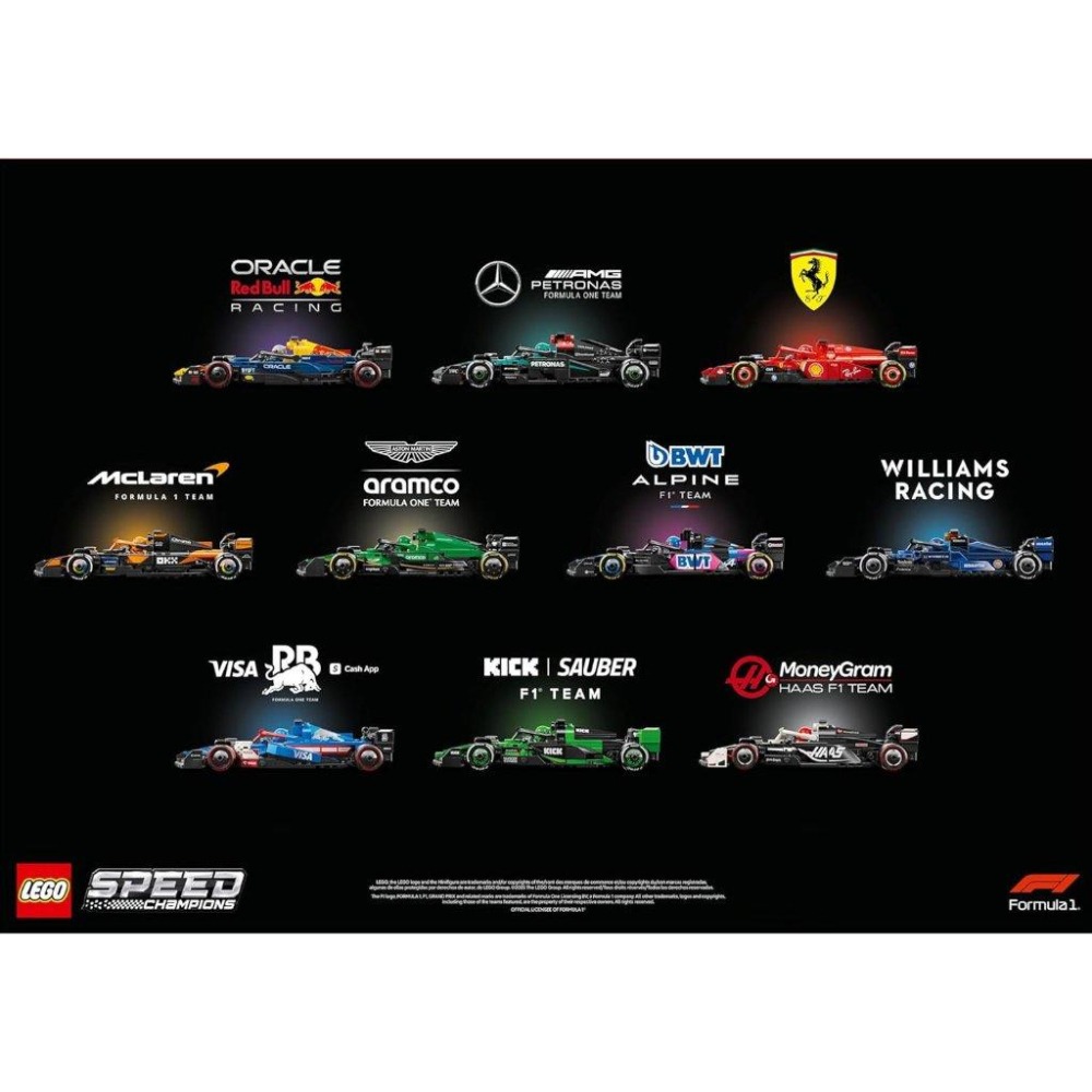 【磚星球】樂高 LEGO 66802 Speed系列 F1® Race Car 收藏家套裝 (10台/Amazon獨家)-細節圖3