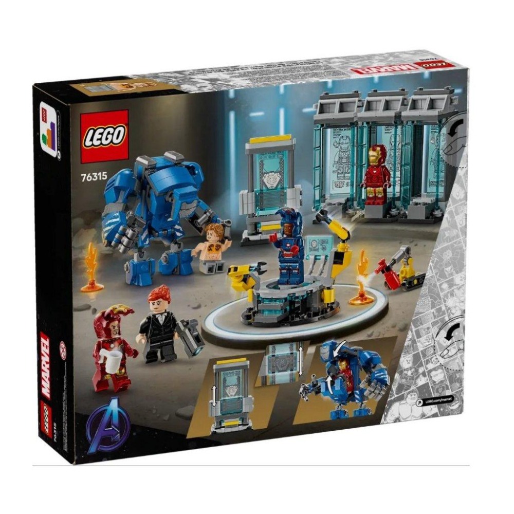 【磚星球】樂高 LEGO 76315 漫威系列 鋼鐵裝展示區 Iron Man＇s Laboratory-細節圖3