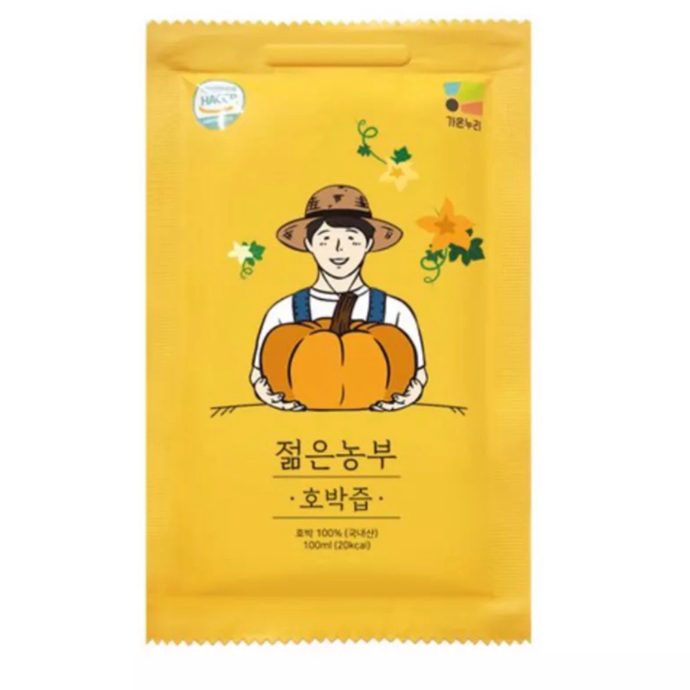 [粉是愛吃］24小時內出貨！免運 韓國PrueutDam 袋裝南瓜汁100ml 30入-細節圖2