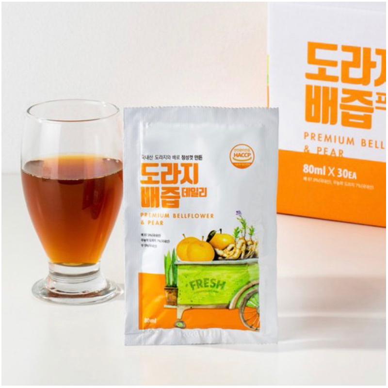 ［粉是愛吃］免運 韓國Organic Maru 袋裝桔梗水梨汁 80ml 30入-細節圖2