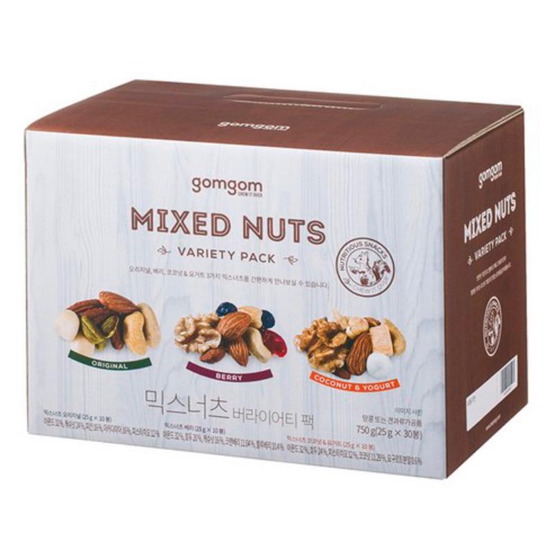 [粉是愛吃］免運 韓國gomgom 綜合堅果禮盒 25g 30包-細節圖2