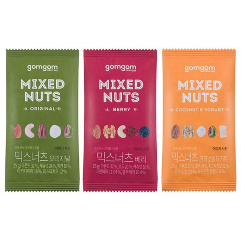 [粉是愛吃］免運 韓國gomgom 綜合堅果禮盒 25g 30包-細節圖4