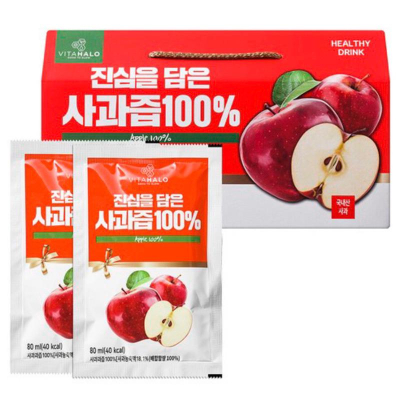 [粉是愛吃］免運 韓國VITAHALO 袋裝蘋果汁80ml 30入
