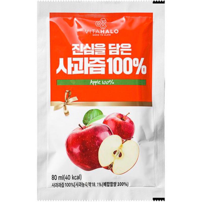 [粉是愛吃］免運 韓國VITAHALO 袋裝蘋果汁80ml 30入-細節圖3