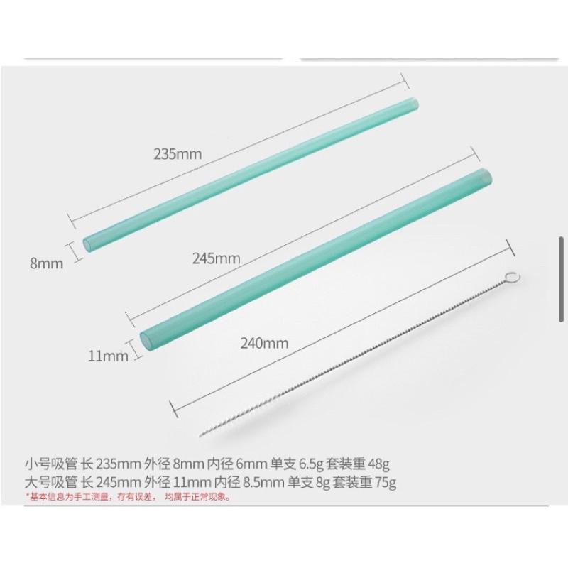 豆腐媽 現貨 矽膠吸管 重覆使用 粗吸管 細吸管 環保愛地球 六入 附刷 喝水 飲料 吸管 可耐高溫 環保吸管 飲料吸管-細節圖5