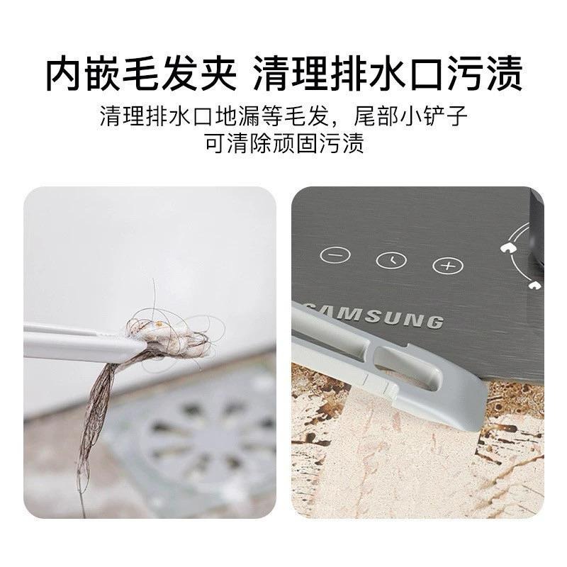 浴室地板必備 磁磚縫清潔 清潔刷 居家主婦/清潔控必備 360°折疊刮刷二合一清潔刷-細節圖2