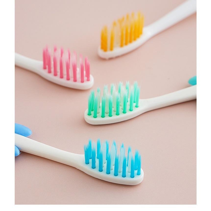 豆腐媽 兒童牙刷 造型手柄 小兔牙刷 軟毛刷 4支一組 馬卡龍色 訂期更換-細節圖4