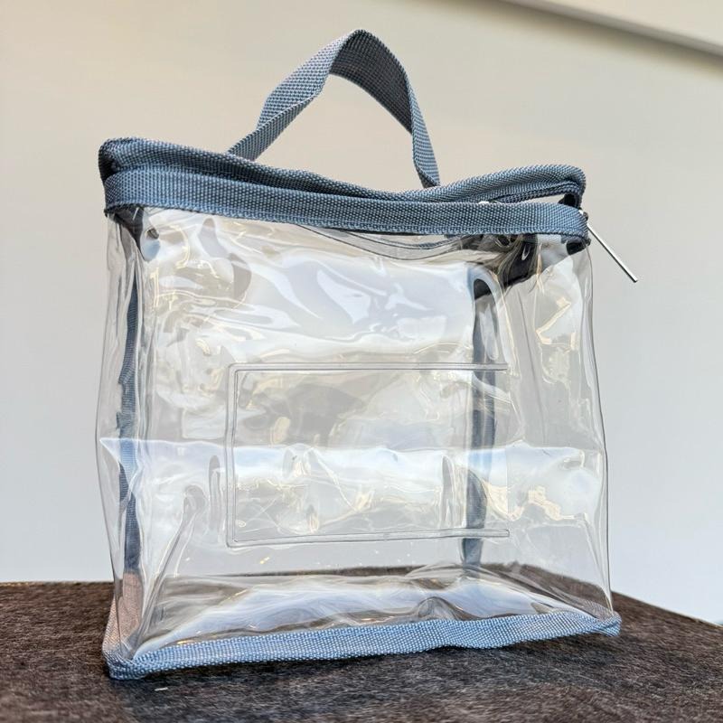 豆腐媽 加厚透明手提袋｜PVC午餐袋/野餐袋/玩具收納 外出分裝袋 可放姓名牌 三色碗袋 現貨-細節圖5