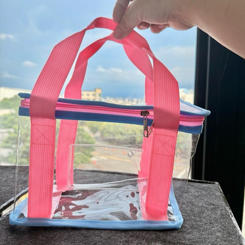 豆腐媽 加厚透明手提袋｜PVC午餐袋/野餐袋/玩具收納 外出分裝袋 可放姓名牌 三色碗袋 現貨-細節圖6