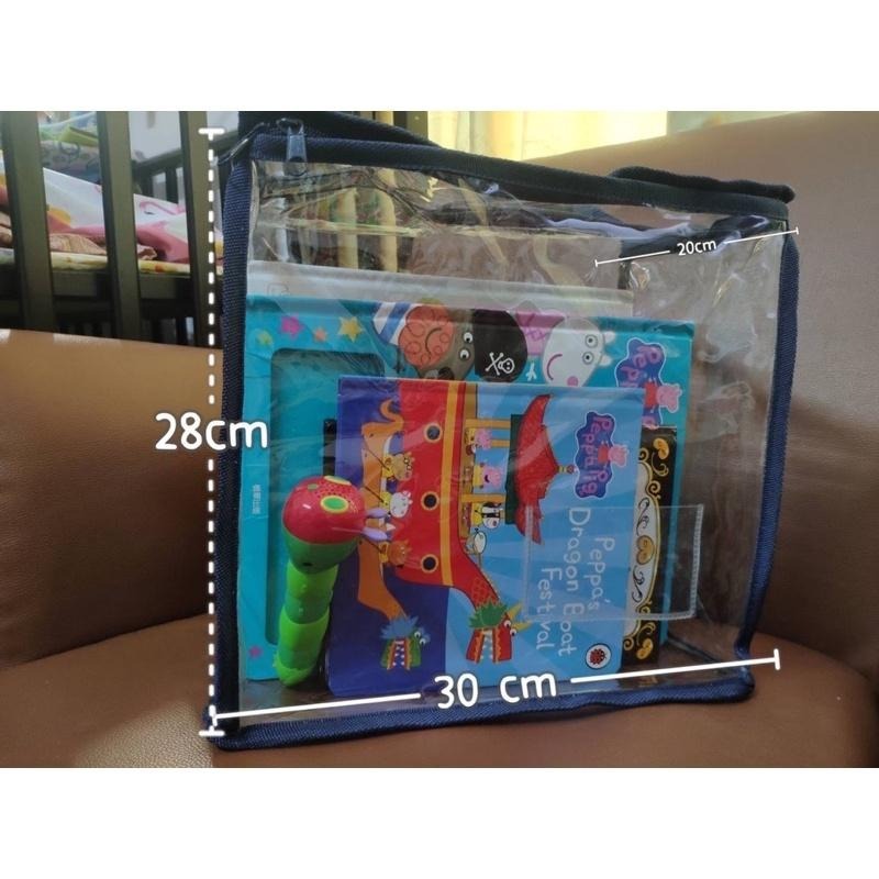 現貨｜加厚透明收納袋 PVC萬用袋 衣物/棉被/教具/玩具袋 手提袋 開學入學三色碗收納 多種規格-細節圖4