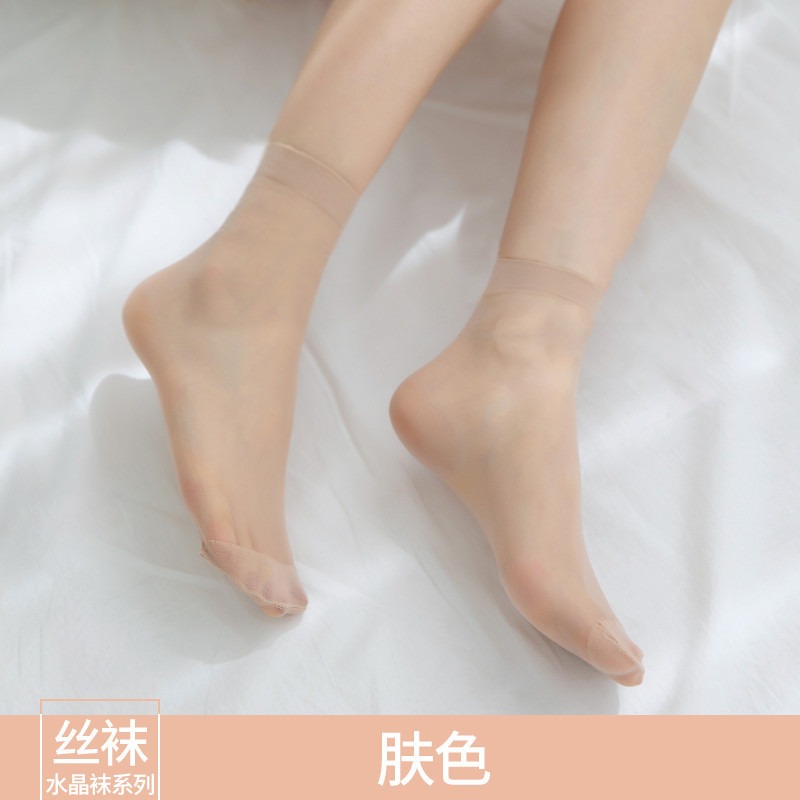 女款透明短絲襪 防滑耐穿水晶絲 短筒絲襪 女士透膚短襪 輕薄舒適隱形絲襪 女士短筒水晶絲襪 絲薄耐穿 不掉跟-規格圖2