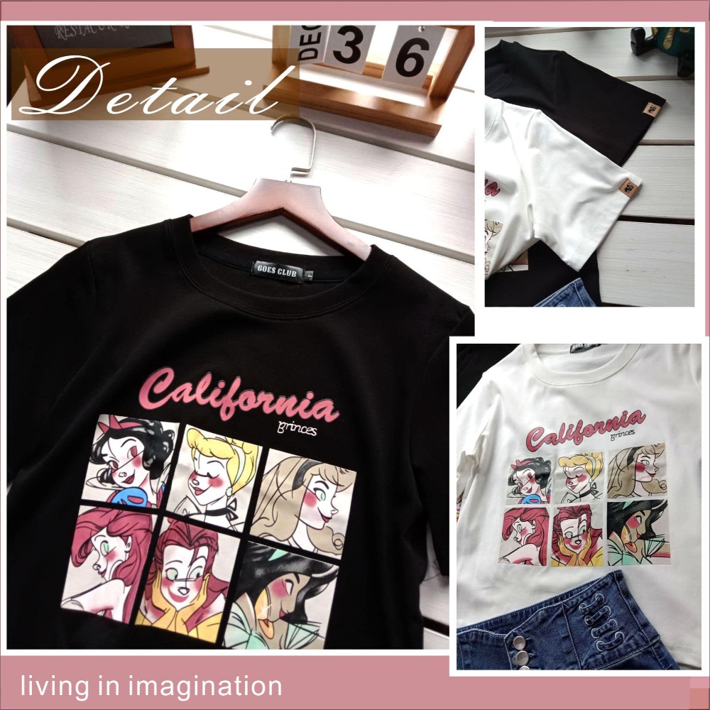 韓風 短版可愛圖文 休閒T恤-細節圖5