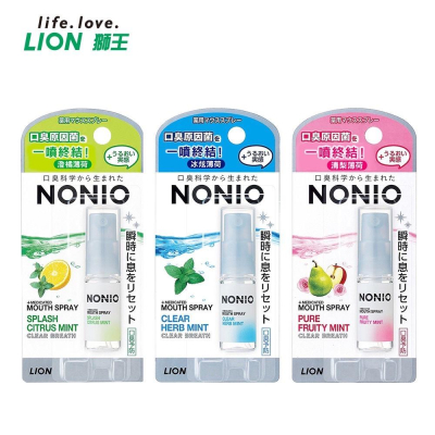 【LION獅王】日本獅王 nonio口氣清新噴霧5ml冰炫薄荷/甜梨玫瑰/澄橘薄荷 口腔清新 口腔噴霧 口腔清新噴霧