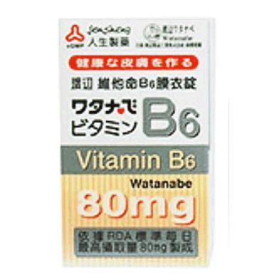 【Watanabe渡邊藥品工業】渡邊 維他命B6膜衣錠80mg 維生素B6 人生製藥
