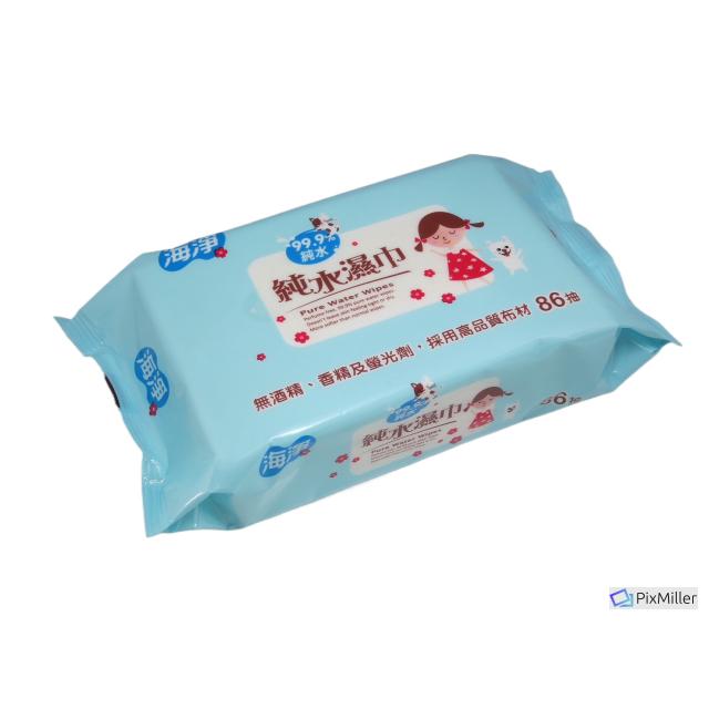 【海淨】純水濕巾 海淨濕紙巾加厚型80抽/包 99.9純水濕紙巾/86抽  嬰兒濕紙巾 濕巾 純水濕巾 溼紙巾純水濕紙巾-細節圖2