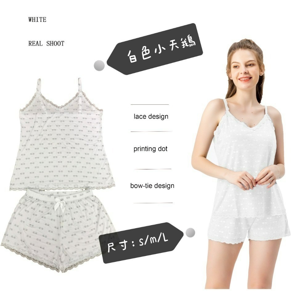 莫代爾睡衣 細肩帶睡衣 親膚舒適 兩件式睡衣-細節圖5