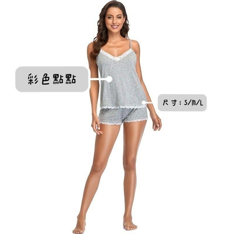 莫代爾睡衣 細肩帶睡衣 親膚舒適 兩件式睡衣-細節圖6