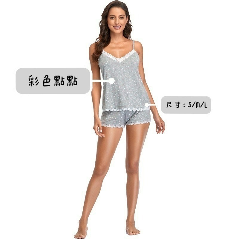 莫代爾睡衣 細肩帶睡衣 親膚舒適 兩件式睡衣-細節圖6