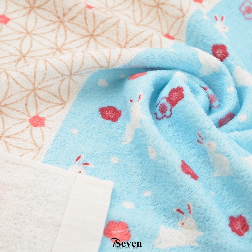 雙鶴 梅花&兔子印花毛巾 約33X73CM  24兩毛巾 純棉毛巾 台灣毛巾 吸水毛巾 洗臉毛巾【77socks】123-細節圖3