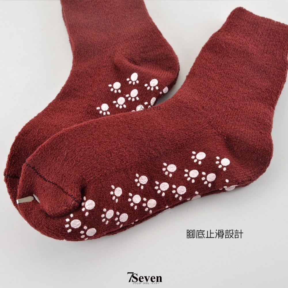 混紡毛保暖毛襪-2入組 素面止滑毛襪 男女適用 地板襪 保暖襪 冬天襪 毛襪 厚襪 短筒毛襪 台灣毛襪【77socks】-細節圖4
