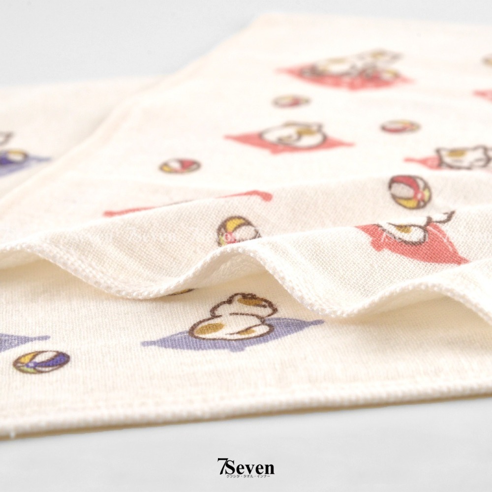 紗布方巾 約24X24CM 手帕 小方巾 口水巾  寶寶洗澡巾 双星Gemini【77socks】SG364K 逗球貓-細節圖3