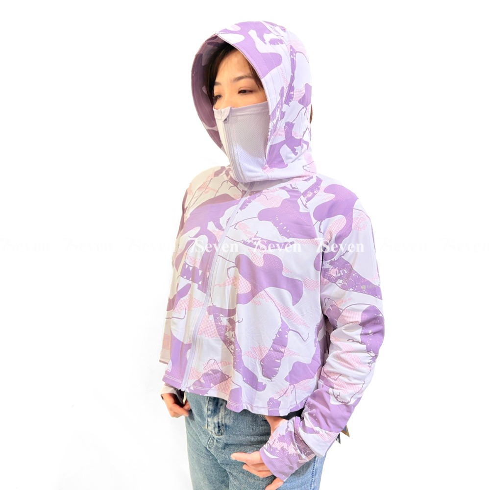 冰感防曬斗篷外套 涼感冰絲 全臉防曬衣 輕薄防曬外套 機車防曬外套【77socks】CC-24G01-規格圖6