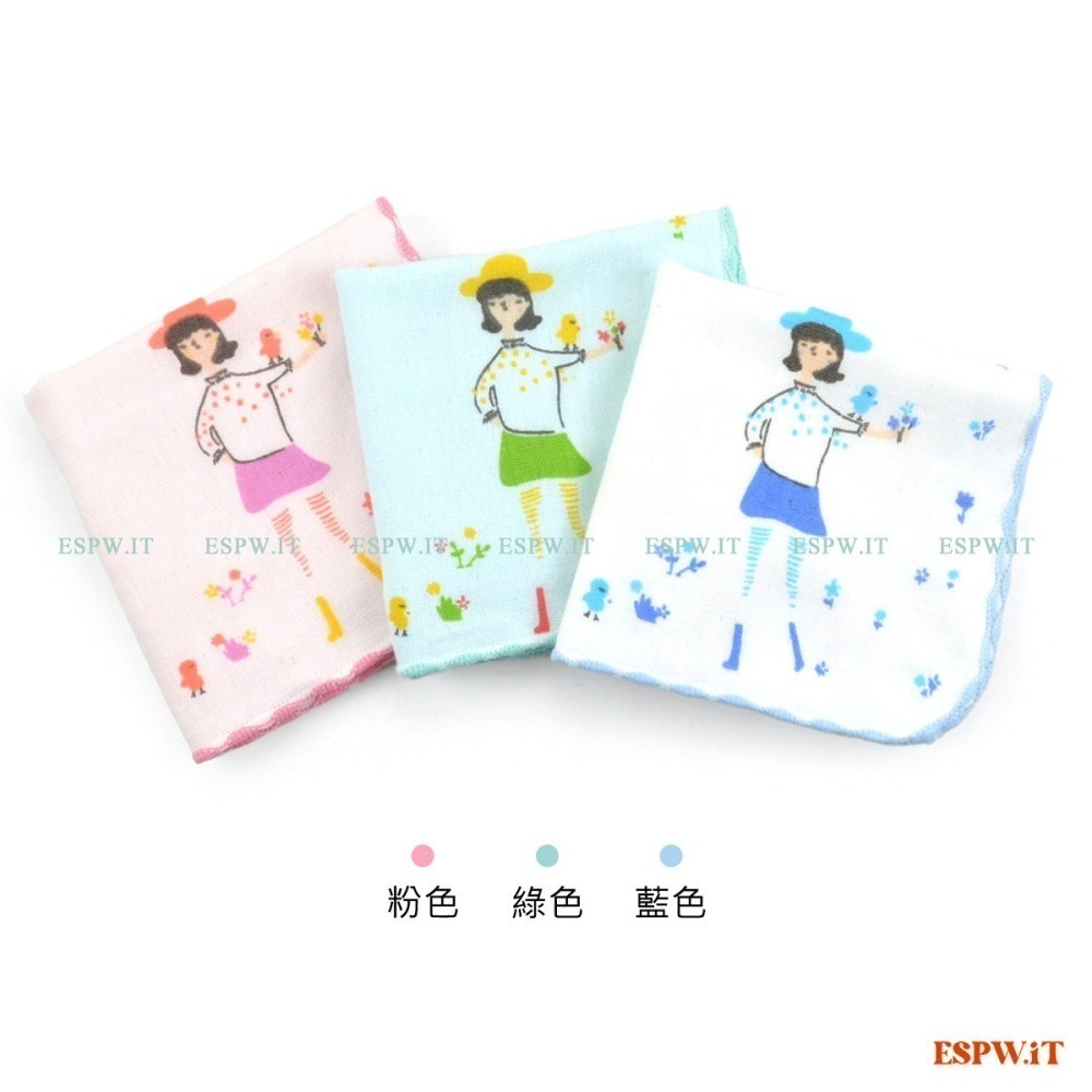 【ESPW.IT】雙鶴牌 法國女孩純棉紗布手帕 小方巾 25X25cm 嬰兒口水巾 小手巾 紗布方巾 台灣製 1051-細節圖4