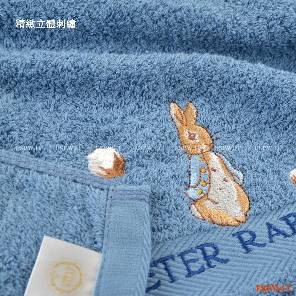 【ESPW.IT】彼得兔歐風精繡浴巾 加厚 100%純棉 約70X140CM 吸水浴巾 MIT台灣製造 PR1251昌和-細節圖3