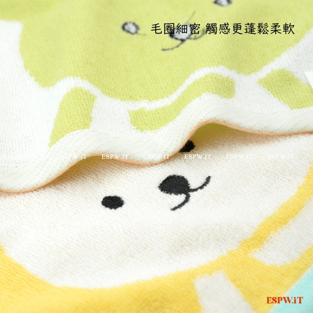 【ESPW.IT】吊掛式小熊長絨棉方巾 約25X25cm 親膚 柔軟 吸水 手帕 小手巾 擦手巾 純棉毛巾 104 福維-細節圖2