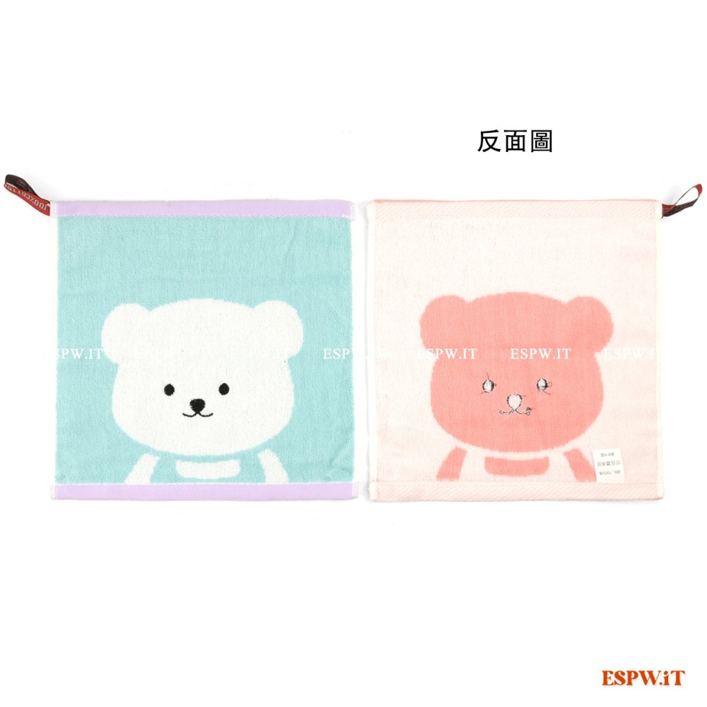 【ESPW.IT】吊掛式小熊長絨棉方巾 約25X25cm 親膚 柔軟 吸水 手帕 小手巾 擦手巾 純棉毛巾 104 福維-細節圖5