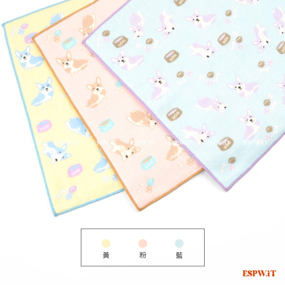 【ESPW.IT】柯基狗狗紗布方巾 約24X24CM 手帕 小方巾 口水巾  寶寶洗澡巾 Gemini双星 SG366K-細節圖5
