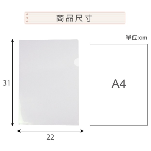 加厚 A4 L型夾 大包裝 資料夾 文件夾 E310 E-310Z-50 足0.18mm E-310Z-細節圖2