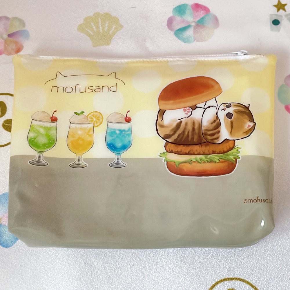 MOFUSAND-漢堡貓咪半透明收納包-細節圖2
