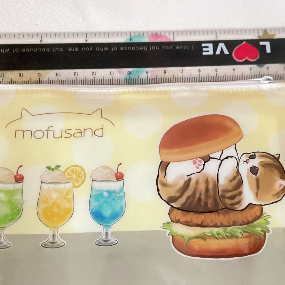 MOFUSAND-漢堡貓咪半透明收納包-細節圖3