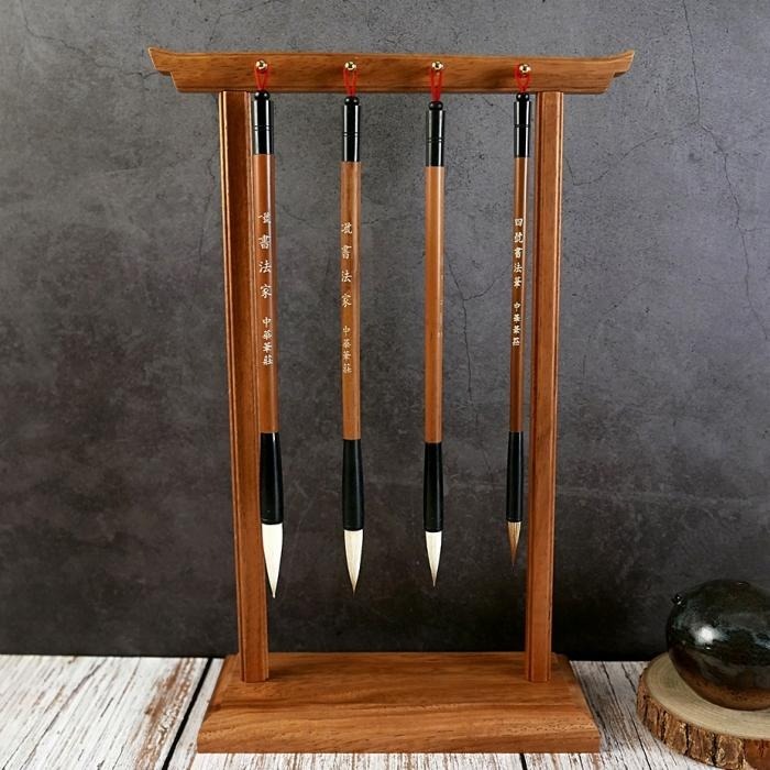 枕頭山W-007 新門型印度紫檀木筆架毛筆架畢業禮物開學禮物書法毛筆練字