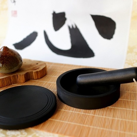 枕頭山  磨墨禮盒 圓硯台 墨杵 墨條 磨墨 升遷禮物 晉升禮物 開學禮物 畢業禮物-細節圖2