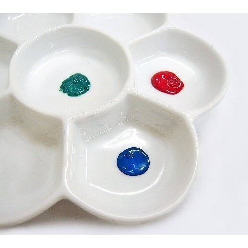 枕頭山 W-C0 陶瓷 中白碟 碟子 碟皿 墨盤 調色盤 顏料盤 碟子 水彩 國畫 山水畫 油畫 水彩 墨水 8F-細節圖3