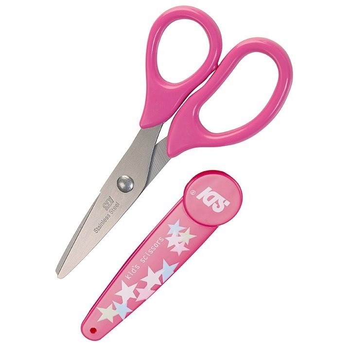 枕頭山 SDI 手牌 0858C 5-1/2吋 可愛 附蓋 圓頭 安全 學生 剪刀 17F-細節圖3