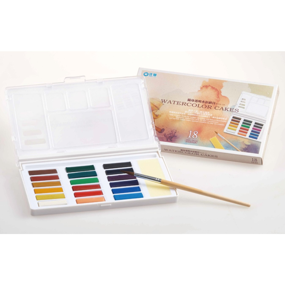 枕頭山 SIMBALION 雄獅 WCK 隨身 透明 固體 水彩 繪具顏料 繪畫 寫生 美術 8F-細節圖2