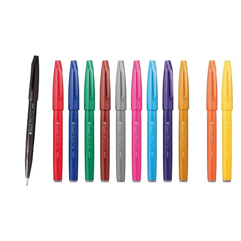 枕頭山 PENTEL 飛龍 SES15C 柔繪筆 彩繪筆 色筆 彩色筆 簽字筆 籤名 繪畫 手作-細節圖9