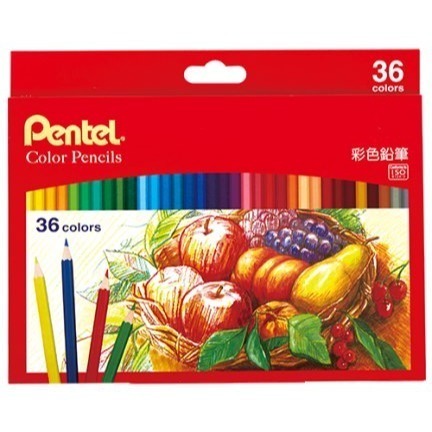 枕頭山 PENTEL 飛龍 CB8 12色 24色 36色 紙盒 彩色 鉛筆 色鉛筆 彩色蠟筆 蠟筆 畫筆 畫畫 8F-細節圖3