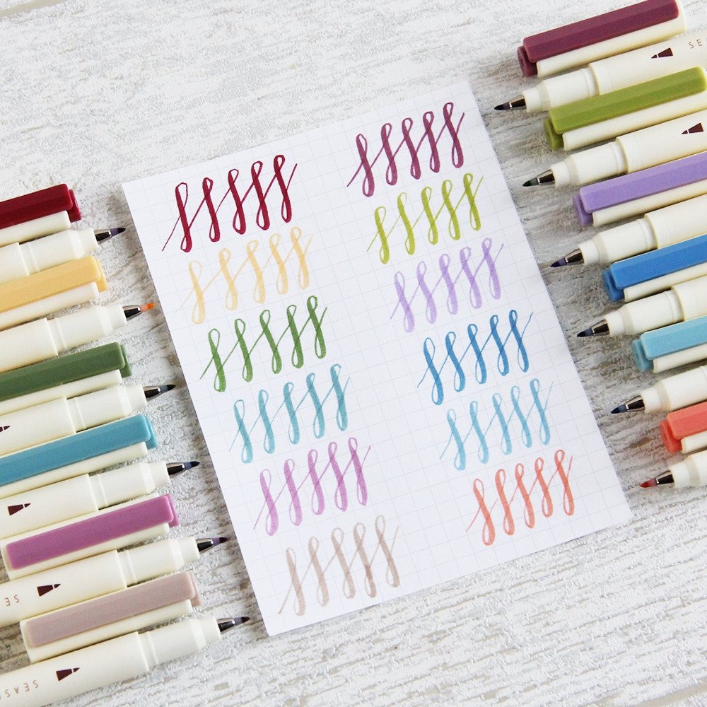 枕頭山 SKB MK-3002A 四季繪輕柔筆 (軟毛筆頭) 6色組 彩色筆 毛筆 彩色毛筆 簽名 畫畫 8F-細節圖7