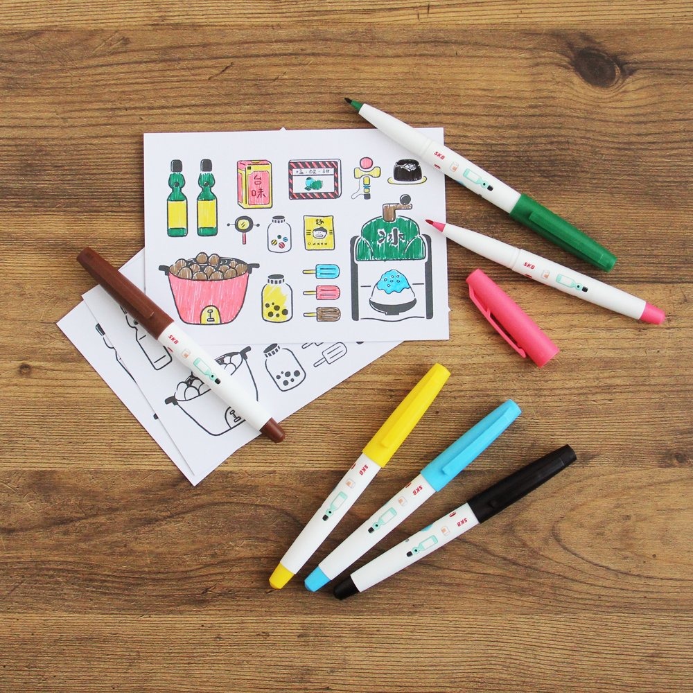 枕頭山 SKB 秘書簽字筆 秘書牌 簽字筆 彩色筆 簽名筆 畫畫筆 M-10C 6色組 8F-細節圖2