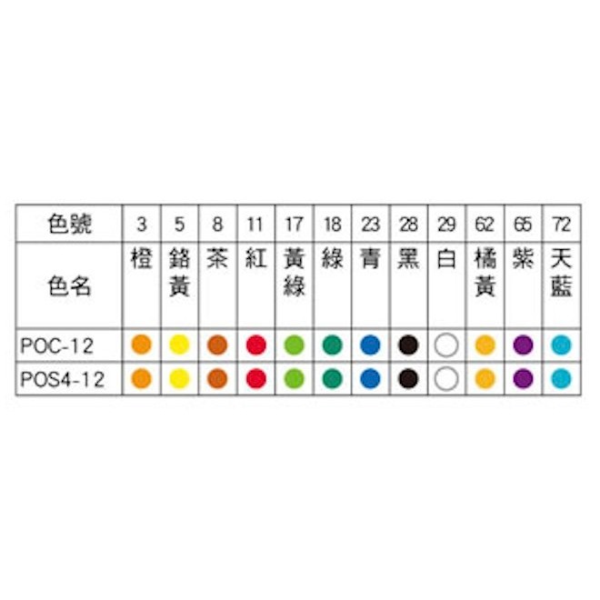 枕頭山 PENTEL 飛龍 POC-12 12色 12ml 廣告 顏料 廣顏-細節圖2