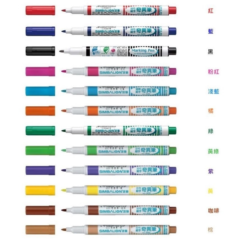 枕頭山 SIMBALION 雄獅 600 604 608 612 4色 8色 12色 1.0 細字 奇異筆 麥克筆-細節圖4