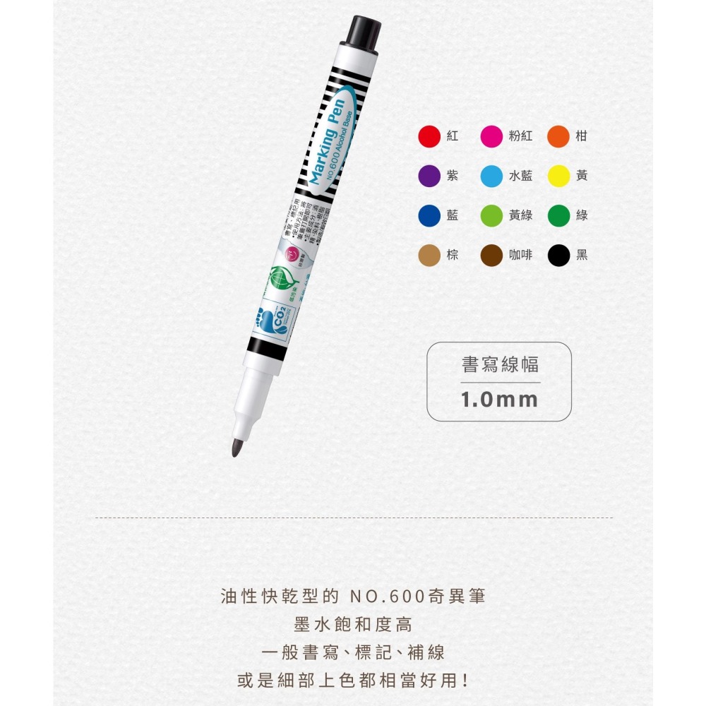 枕頭山 SIMBALION 雄獅 600 604 608 612 4色 8色 12色 1.0 細字 奇異筆 麥克筆-細節圖9