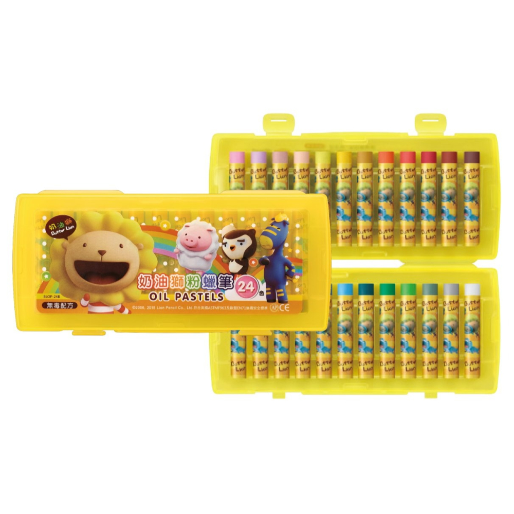 枕頭山 SIMBALION 奶油獅 BLOP 12色 24 48色 大支 粉蠟筆 蠟筆 塑盒-細節圖3